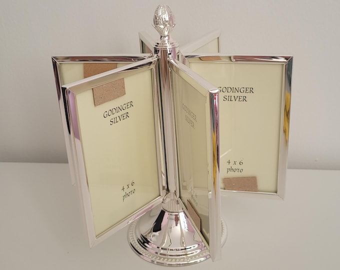 Godinger Silver Plated Carousel Revolving Photo Frame - Displays 12 4x6 ...