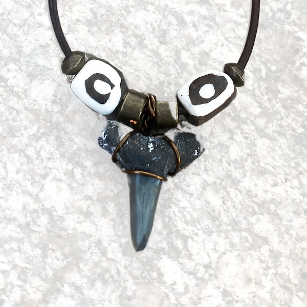 Real Shark Tooth Necklace Style 5 - Surfer