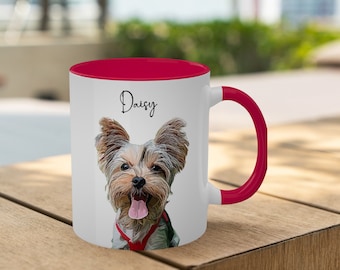 Personalized Pet Portrait Mug - Custom Dog and Cat Photo + Name - Perfect Gift for Animal Lovers and Pet Owners