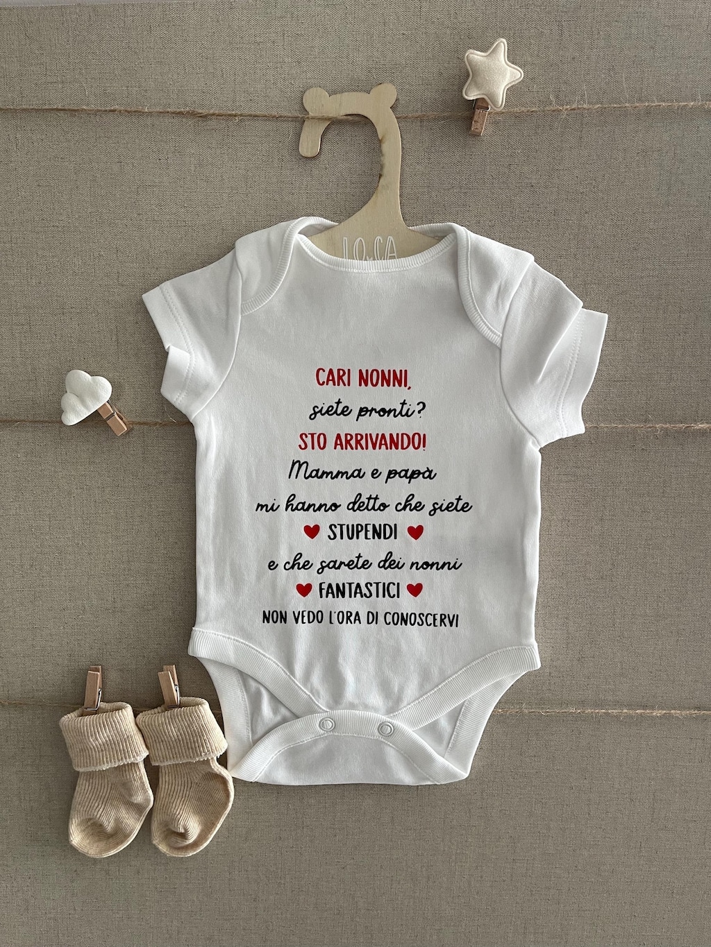 Body Neonato Personalizzato Con Nome - Primo Natale 100% Cotone Morbido - Idea Regalo Unica Per Bebè