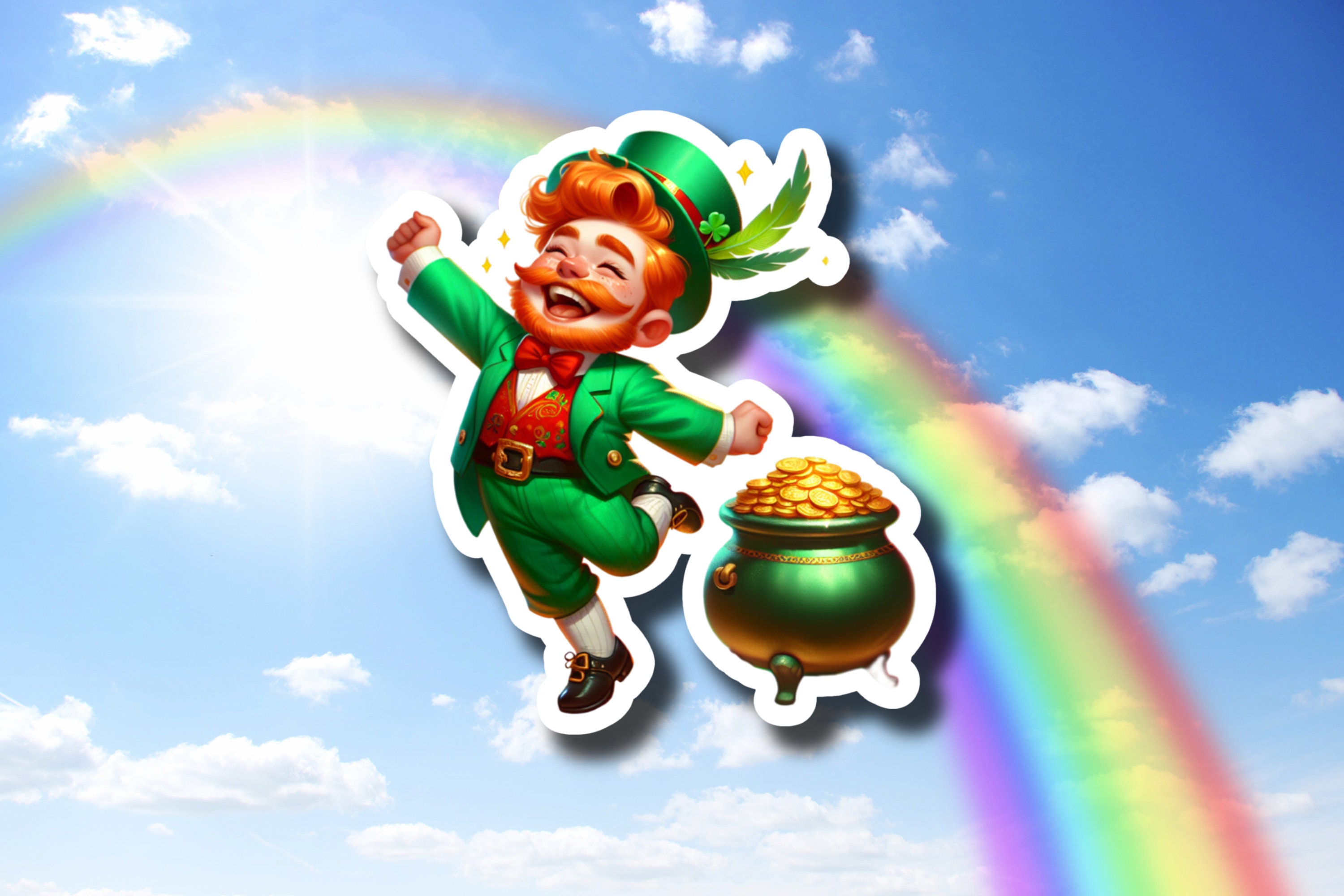 Leprechaun Sticker, Laminated Stickers, St. Patrick Day Stickers, Cute ...