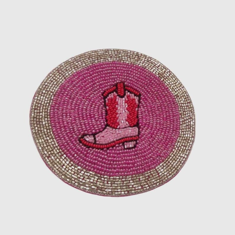 Pink Cowgirl Boot Coaster - Etsy