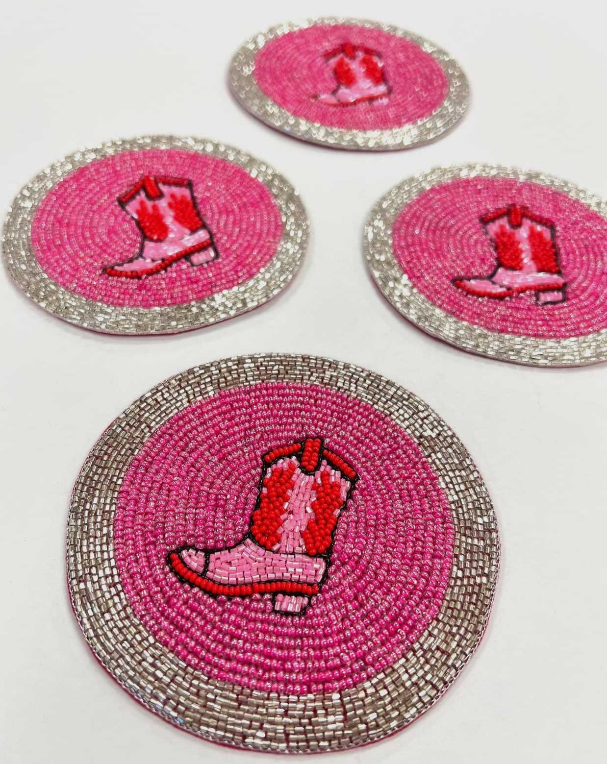Pink Cowgirl Boot Coaster - Etsy
