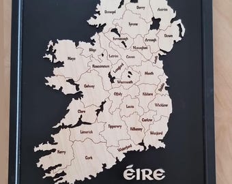 Wooden Ireland Map