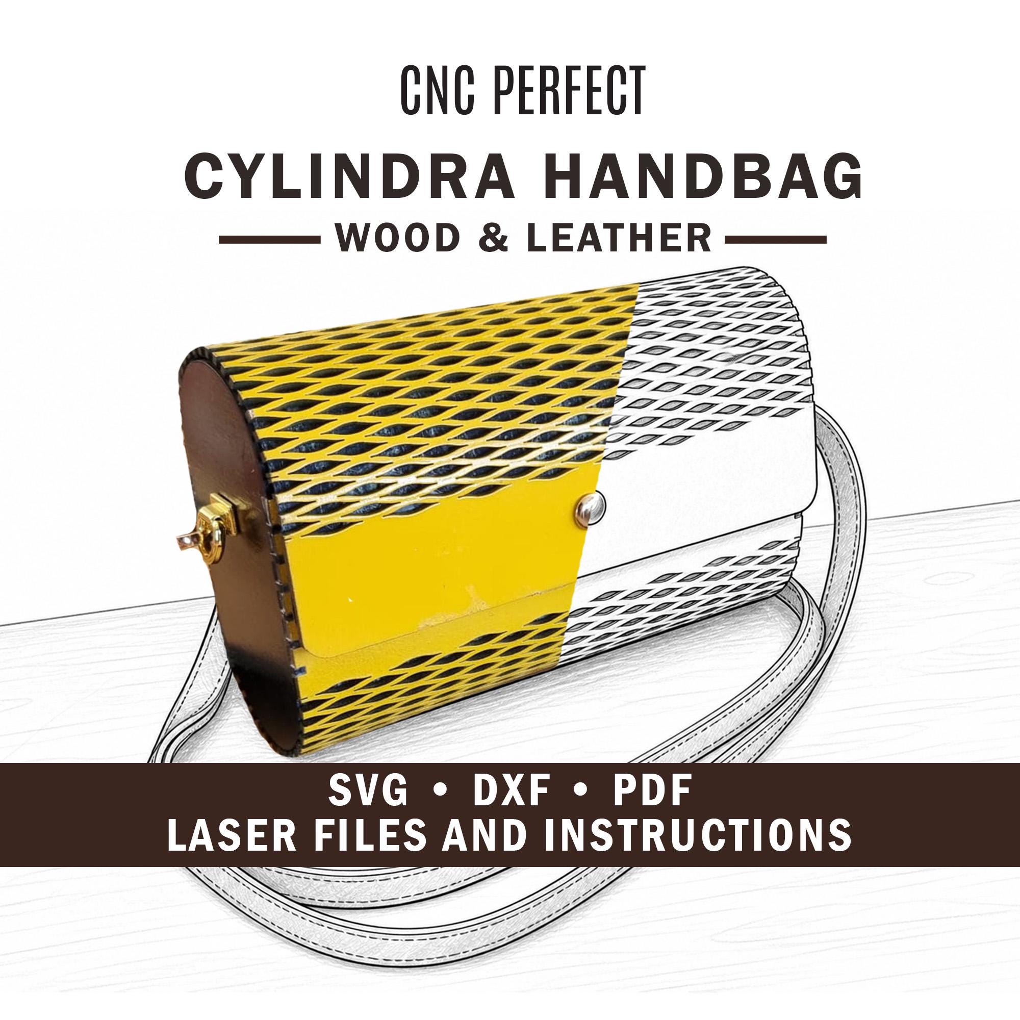 Handbag Laser Cut Files | Svg Dxf Pdf | Step-by-step Instructions ...