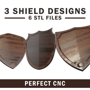 3 CNC Plaque Shield 3D-ontwerpen voor uw CNC-router / 6 STL-bestanden