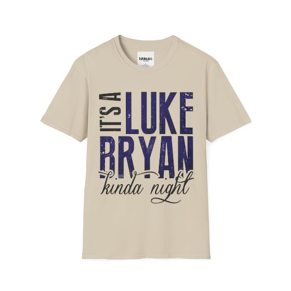 Luke Bryan Kinda Night Unisex Softstyle T-Shirt Country Song Luke Bryan Kinda Night Fun Western