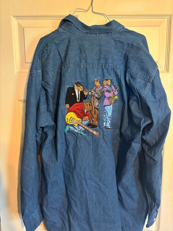 Vintage 1990’s Camel Denim Shirt - image 2