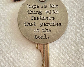 Hope is the thing with feathers pendant