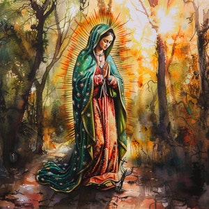 Virgen de Guadalupe Clip Art 4 JPG Mix Media Tarjeta Haciendo Invitaciones Collage Junk Journal Digital Paper Craft Bookscrapping - 508