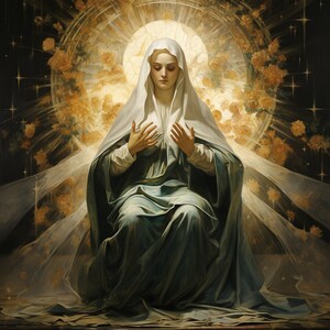 Vierge Marie Clip Art 4 JPG Mix Media fabrication de cartes Invitations collage Journal indésirable Papier numérique Artisanat Décapage de livres - 227