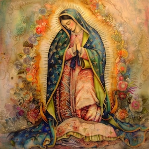 Virgen de Guadalupe Clip Art 4 JPG Mix Media Tarjeta Haciendo Invitaciones Collage Junk Journal Digital Paper Craft Bookscrapping - 233
