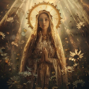 Virgen María Clip Art 4 JPG Mix Media Tarjeta Haciendo Invitaciones Collage Junk Journal Digital Paper Craft Bookscrapping - 300