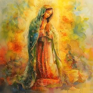 Virgen de Guadalupe Clip Art 4 JPG Mix Media Tarjeta Haciendo Invitaciones Collage Junk Journal Digital Paper Craft Bookscrapping - 376
