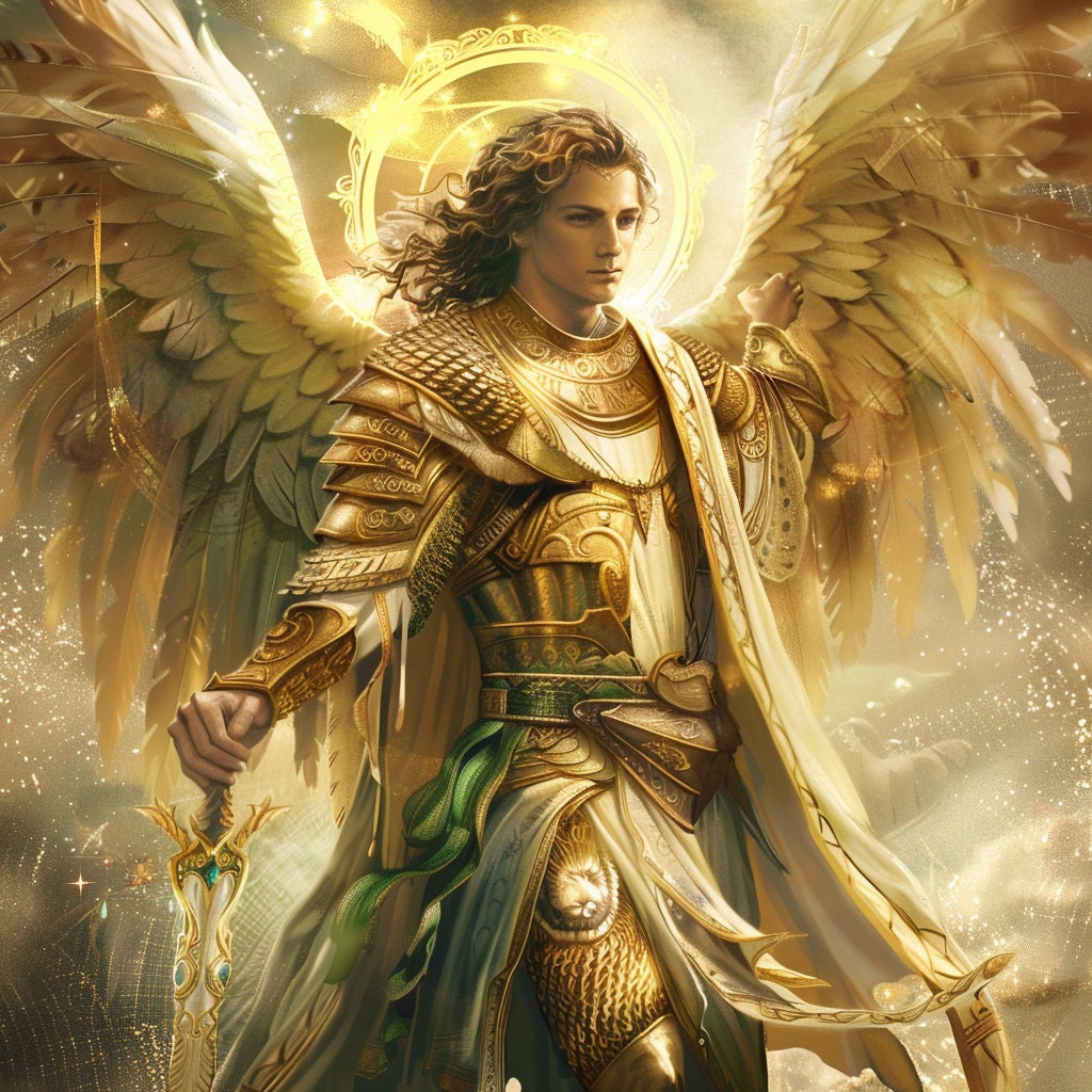 Archangel Uriel Clip Art 4 JPG Mix Media Card Making Invitations Collage Junk Journal Digital Paper Craft Bookscrapping - 568