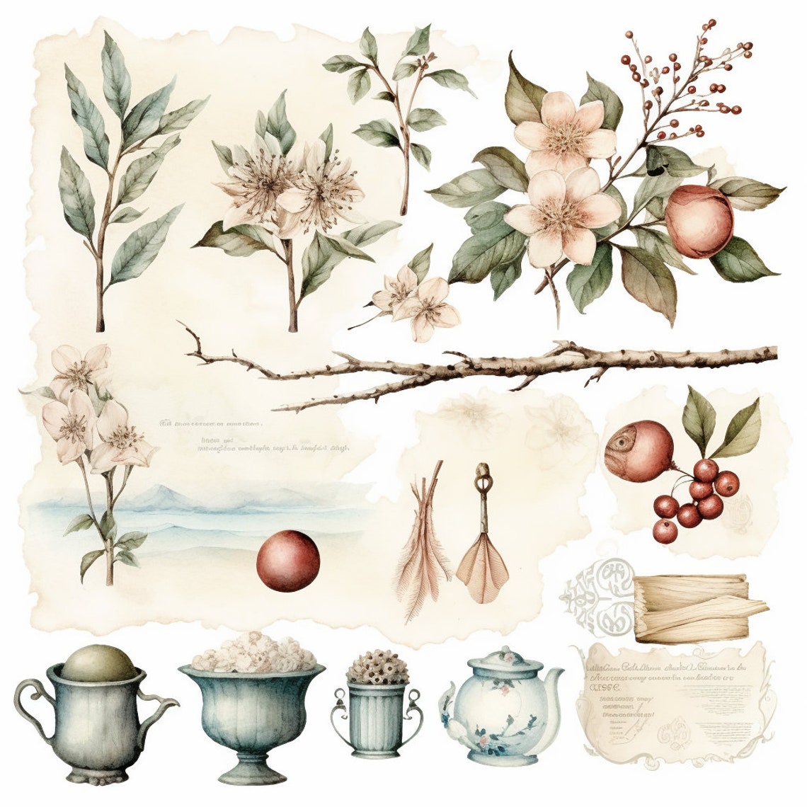 Vintage Watercolor Paper Sheets Clipart 4 JPG Mix Media Card Making Vintage watercolor paper sheets clipart 4 jpg mix media card making