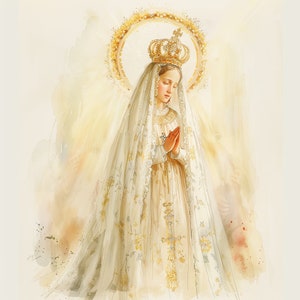 Vergine di Fatima Clip Art 4 JPG Mix Media Card Making Inviti Collage Junk Journal Digital Paper Craft Bookscrapping - 243