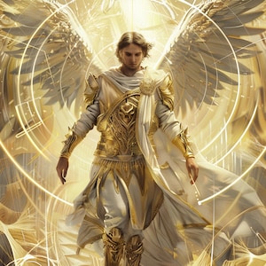 Archange Metatron Clip Art 4 JPG Mix Media fabrication de cartes Invitations collage Journal indésirable Papier numérique Artisanat Décapage de livres - 511