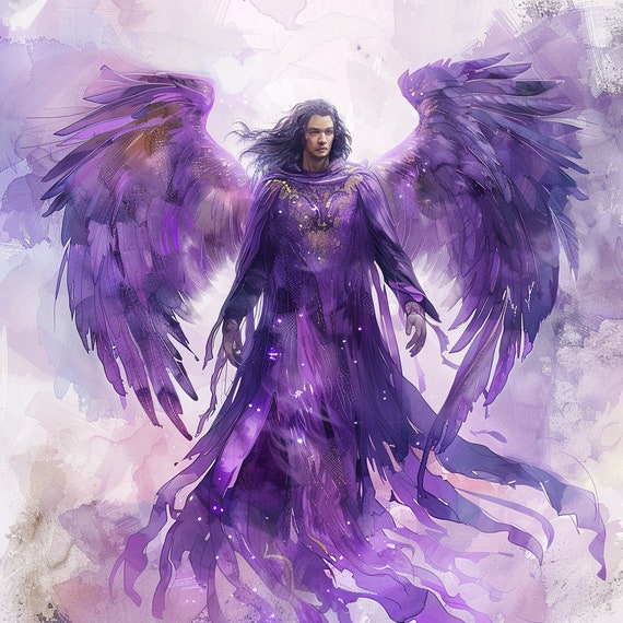 Archangel Zadkiel Clip Art 4 JPG Mix Media Card Making Invitations