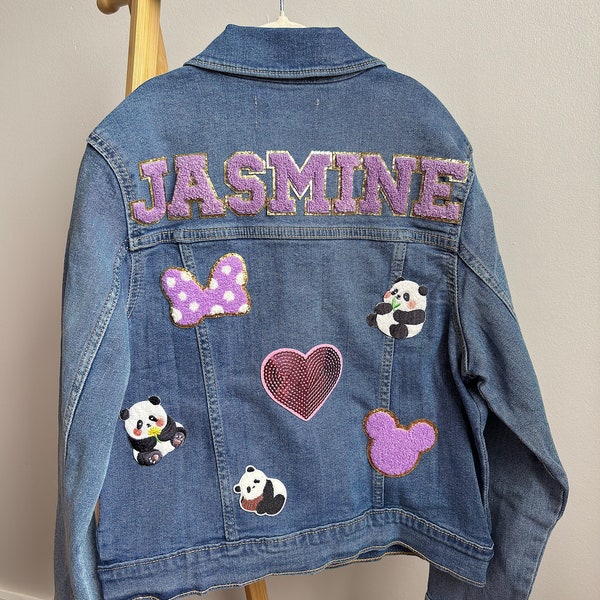 Personalized Jackets For Kids, Birthday Jean Jacket, Girls Jean Jacket with Name, Custom Toddler Girls Jean Jacket, Disney  Baby Jacket