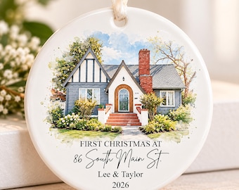 Personalized New Home Christmas Ornament, Custom House Photo Ornament, First Christmas in New Home Keepsake, Housewarming Gift NHO305