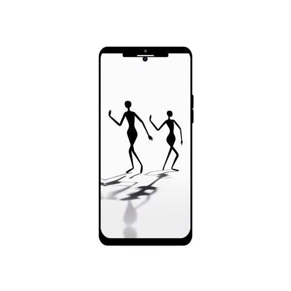 AI Wallpaper | Black and White Wallpaper | Stickman Wallpaper | Pixel 8 Pro |  iPhone | 1440x2960 PNG | WPBAW62