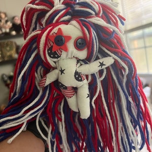 Red, White, and Blue patriotic rag doll