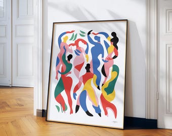 Colorful Dance Art Print: Fauvism Inspired Modern Room Decor