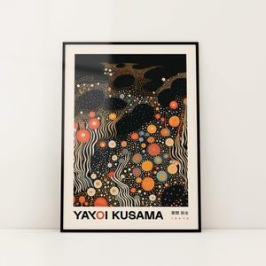 Yayoi Kusama Plakat, Abstrakte Kunst Kusama Blumen Druck Japan Wandkunst, Yayoi Kusama inspirierte Galerie Wandkunst, Pop Art Blumen