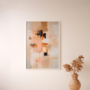 Abstract Wabi Sabi Art Print: Neutral Minimalist Canvas, Modern Wall Decor