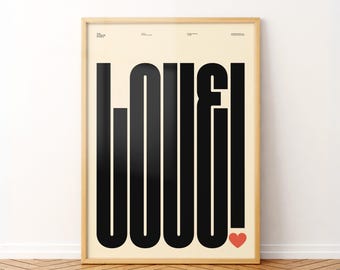 LOVE Typography Art Print: Bold Minimalist Wall Decor