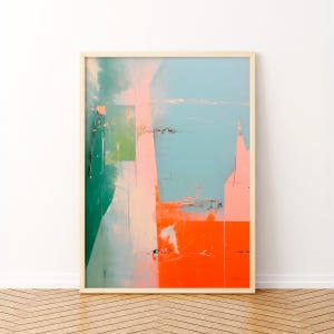 Vibrant Abstract Art Print - Modern Minimalist Wabi Sabi Wall Decor