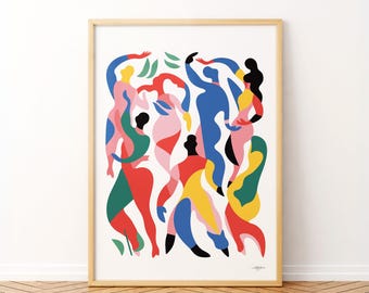 Colorful Dance Art Print: Fauvism Inspired Modern Room Decor