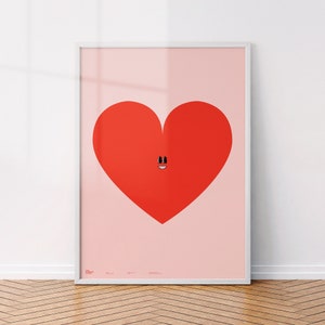 Minimalist Heart Poster: Geometric Love Wall Art