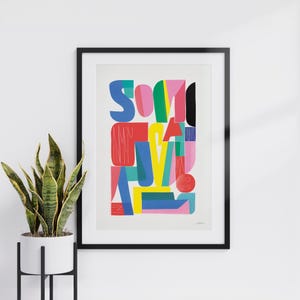 Poster di grafica, poster di tipografia moderna, stampa artistica da parete con graffiti, illustrazione di lettere astratte, arredamento moderno per la stanza