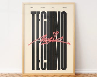 Techno Music Poster: Bold Electronic Music Art Print