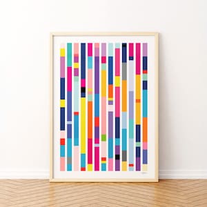 Geometric Abstract Art Print: Modern Colorful Minimalist Wall Decor
