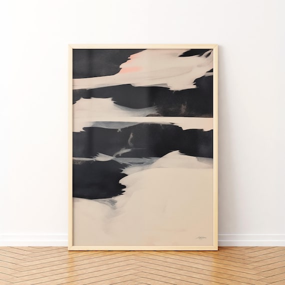 Wabi Sabi Giclée Print: Black White Abstract Quiet Luxury Art