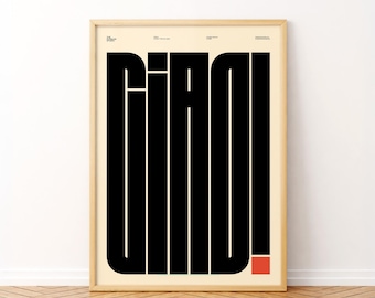 CIAO Typography Poster: Bold Italian Type Design Artwork in Different Colorways