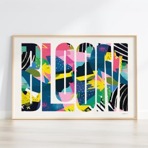 Bloom Typography Art Print: Bold Floral Letter Design