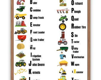 Tractor alphabet wall decor