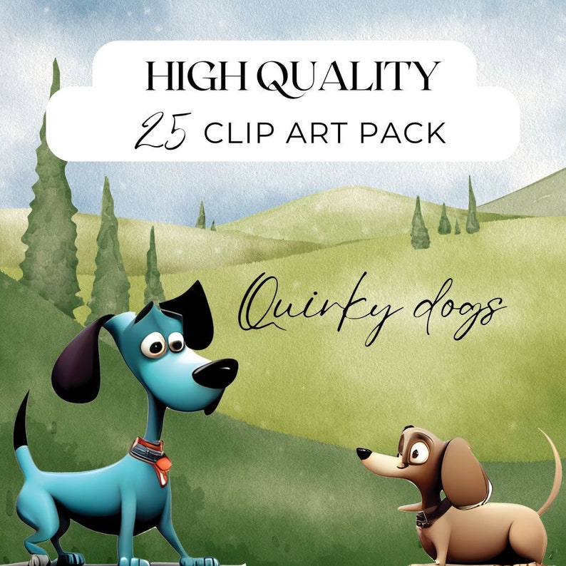 Quirky Dogs Png Quirky Dog Clipart Sublimation Files Junk Journal Art ...