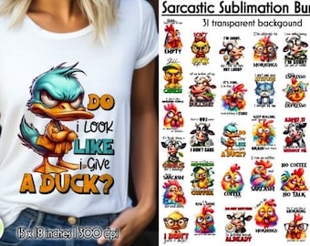 Sarcastic Sublimation Bundle, Funny Cows/Paquete de sublimación sarcástica, vacas divertidas