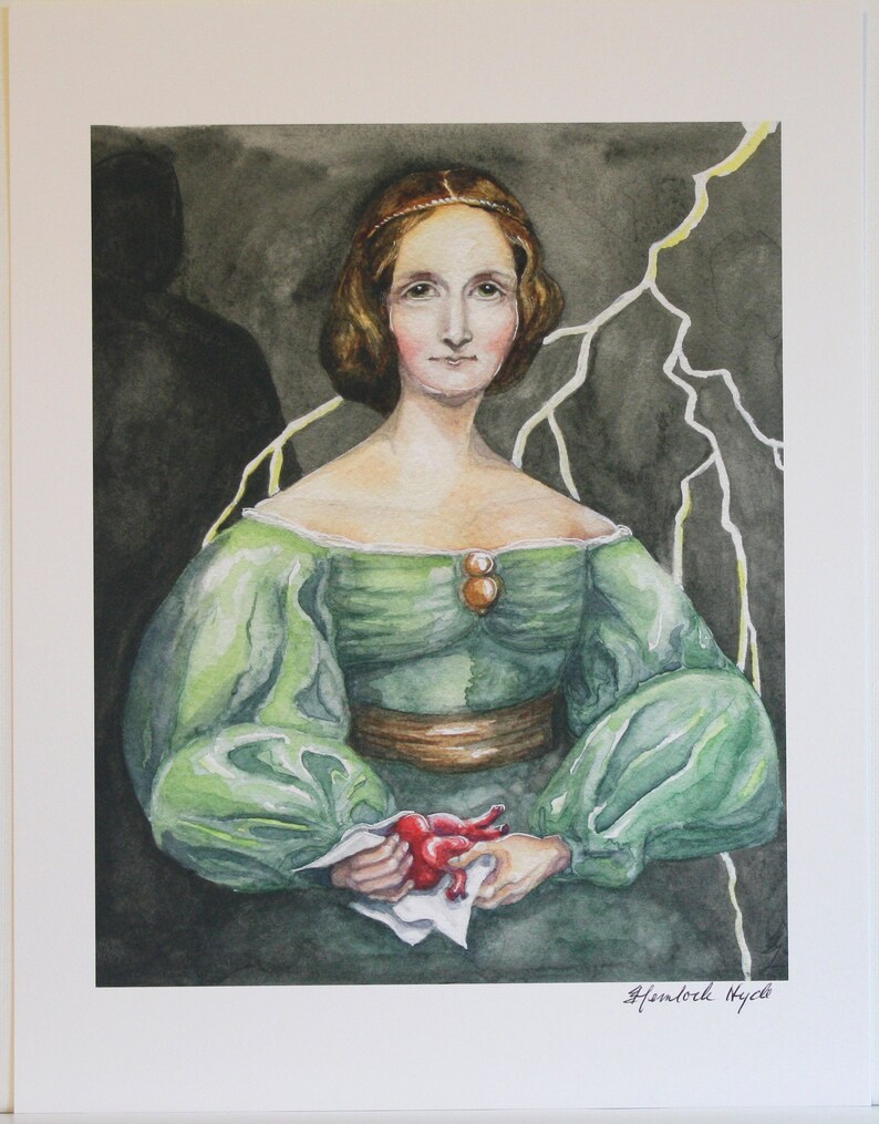 Mary Shelley Mother of SciFi Holding the Heart of her Etsy