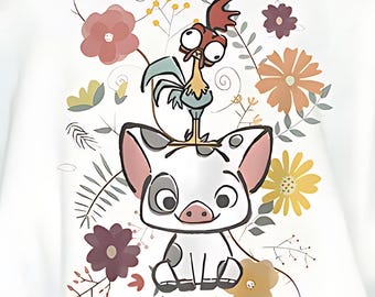 T-shirt Custom Disney Moana Family Vacation Shirt, Pua and Hei Hei Gift