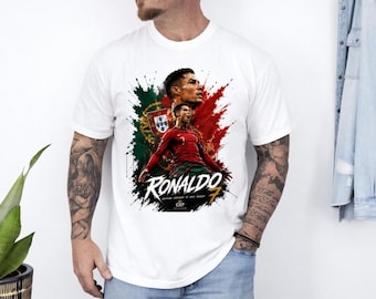 T-shirt Cristiano Ronaldo Number 7 Portugal Vintage Bootleg Soccer Graphic Mens Tee