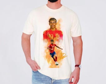 T-shirt Lamine Yamal Spain Soccer Player Graphic Vintage Bootleg Football Mens Tee