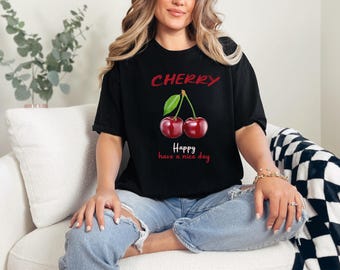 Confort Colors Camiseta Cherry, Regalo para ella San valentin Día de la madre