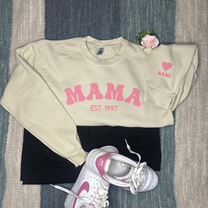 Sudadera de mama en puff, Sudadera de mam personalizada, Regal de day of la madre, Regalidee von Mama, Geburtstag und Geburtstag für Mama