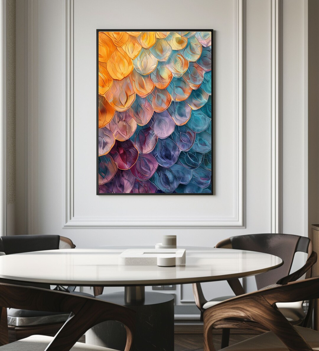 Abstract Colourful Floral Art, Botanical Digital Print, Original Modern ...